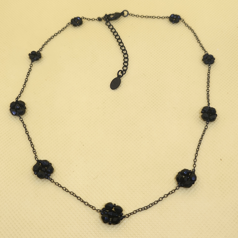 Liz Claiborne Black Floral Necklace